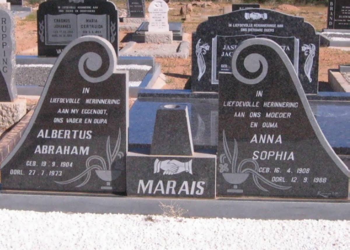 MARAIS Albertus Abraham 1904-1973 &amp; Anna Sophia 1908-1988