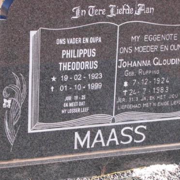 MAASS Philippus Theodorus 1923-1999 &amp; Johanna Gloudina RUPPING 1924-1983