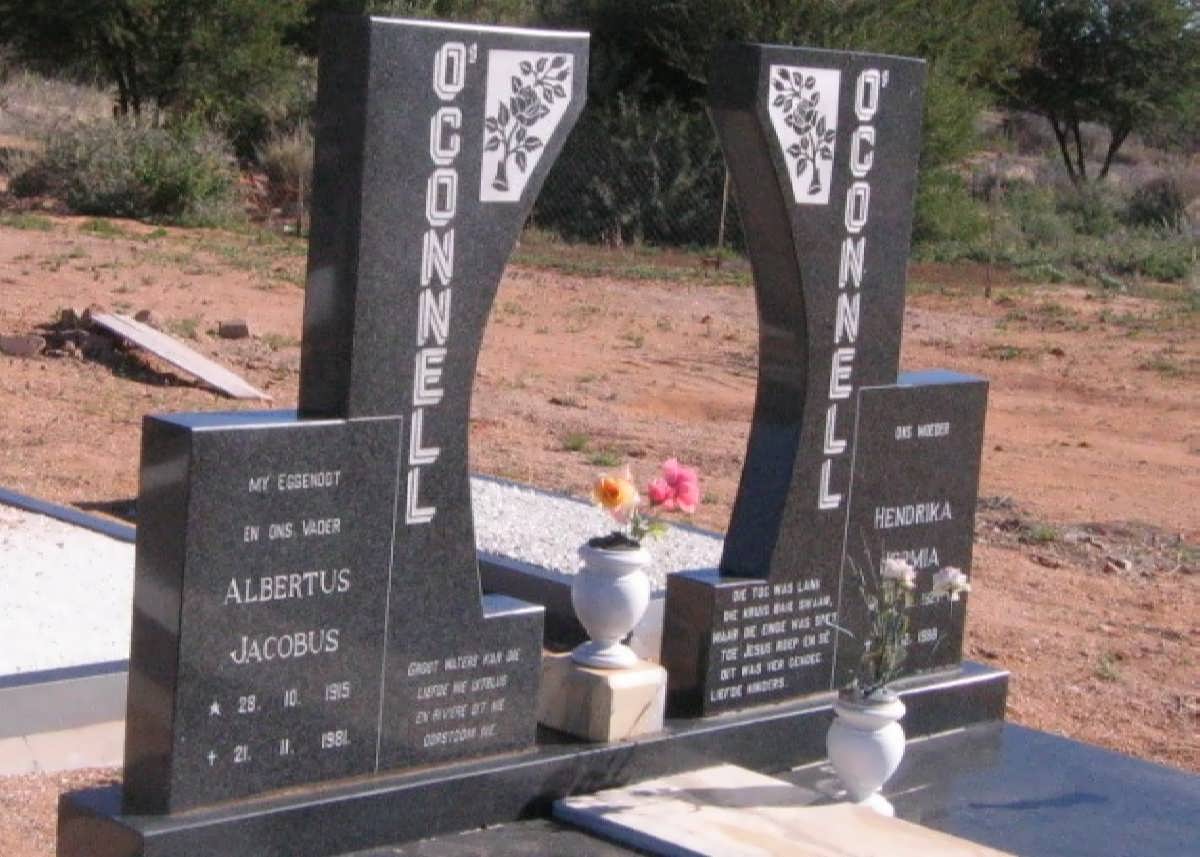 O'CONNELL Albertus Jacobus 1915-1981 &amp; Hendrika Hermina 1927-1989