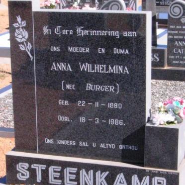 STEENKAMP Anna Wilhelmina nee BURGER 1890-1986
