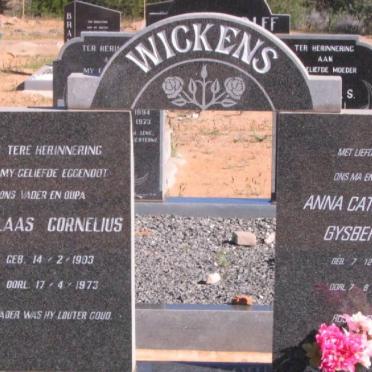 WICKENS Nicolaas Cornelius 1903-1973 &amp; Anna Catharina Gysbertha 1909-2005