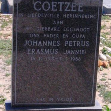 COETZEE Johannes Petrus Erasmus 1919-1988