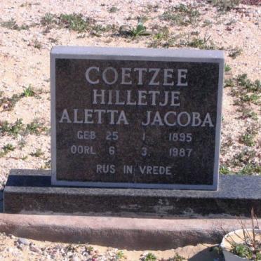 COETZEE Hilletjie Aletta Jacoba 1895-1987