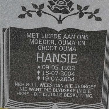 BRUIN Hansie, de 1932-2004