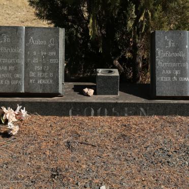 GOOSEN Anton C. 1919-1993 &amp; Gesina C. 1922-2002