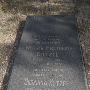 KOTZEE Wessel Pretorius 1907-1993 &amp; Susanna 1920-2012