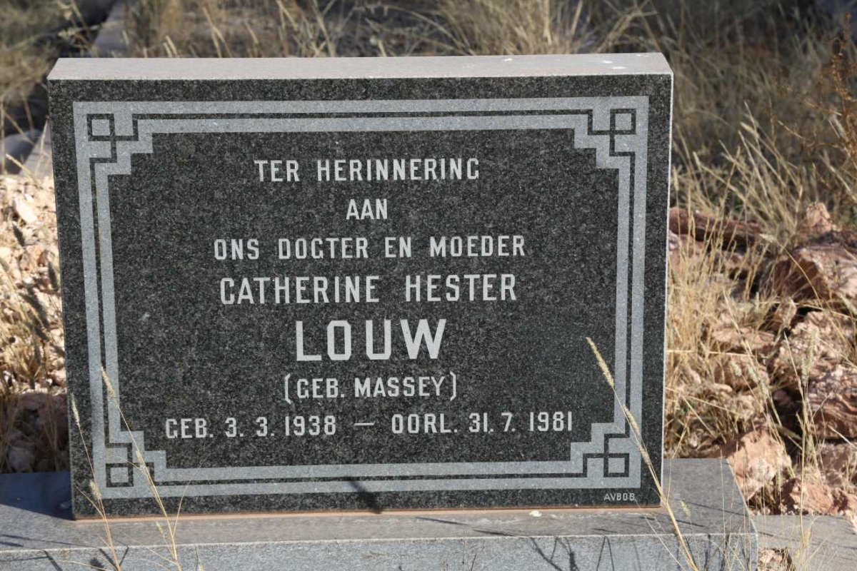 LOUW Catherine Hester nee MASSEY 1938-1981