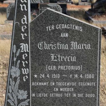 MERWE Christina Maria Etrecia, van der nee PRETORIUS 1910-1980