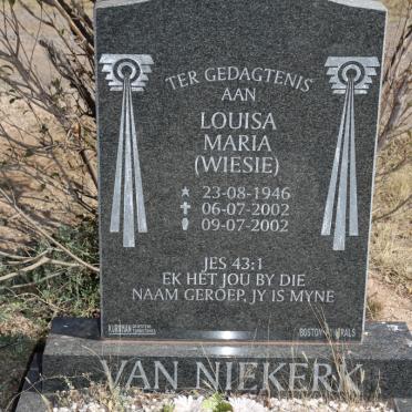 NIEKERK Louisa Maria, van 1946-2002