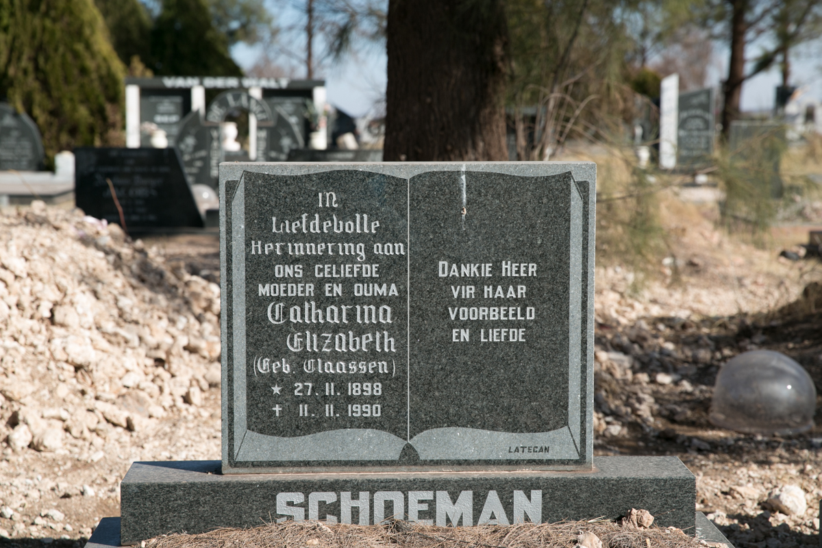 SCHOEMAN Catharina Elizabeth nee CLAASSEN 1898-1990