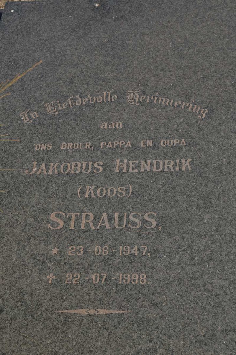 STRAUSS Jakobus Hendrik 1947-1998
