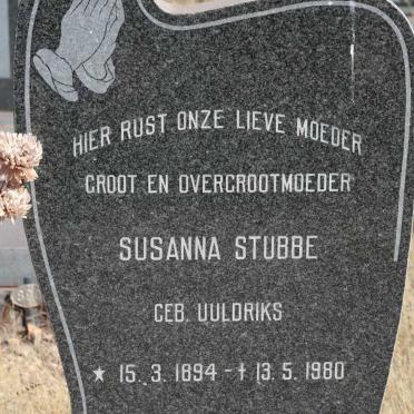 STUBBE Susanna nee UULDRIKS 1894-1980