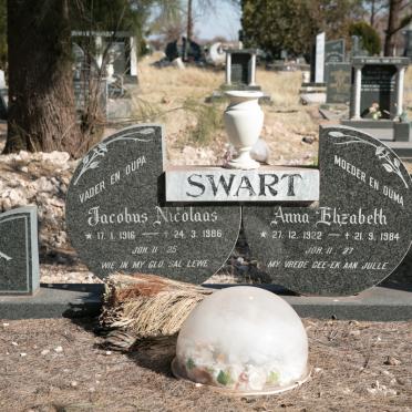 SWART Jacobus Nicolaas 1916-1986 &amp; Anna Elizabeth 1922-1984