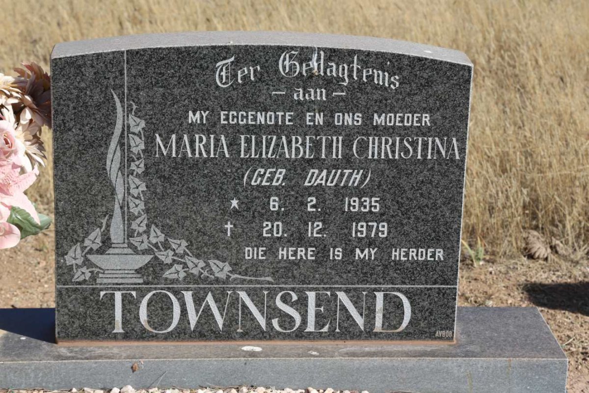 TOWNSEND Maria Elizabeth Christina nee DAUTH 1935-1979