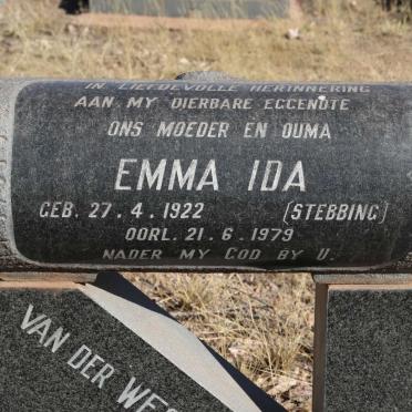 WESTHUIZEN Emma Ida, van der nee STEBBING 1922-1979