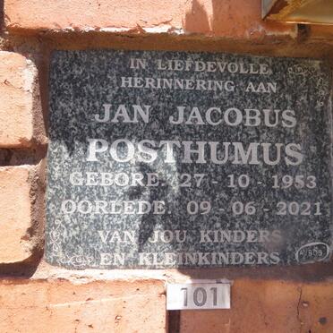 POSTHUMUS Jan Jacobus 1953-2021