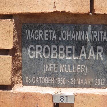 GROBBELAAR Magrieta Johanna nee MULLER 1950-2012