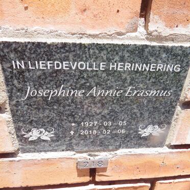 ERASMUS Josephine Annie 1927-2018