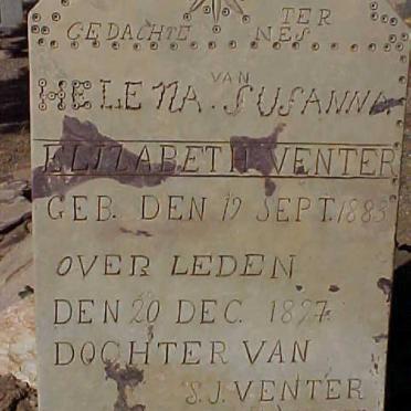 VENTER Helena Susanna Elizabeth 1883-1897