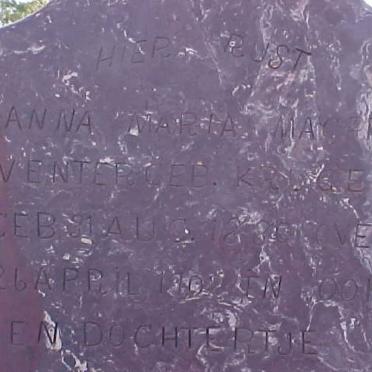 VENTER Anna Maria Magritha nee KRUGER 1880-1902 :: VENTER Baba