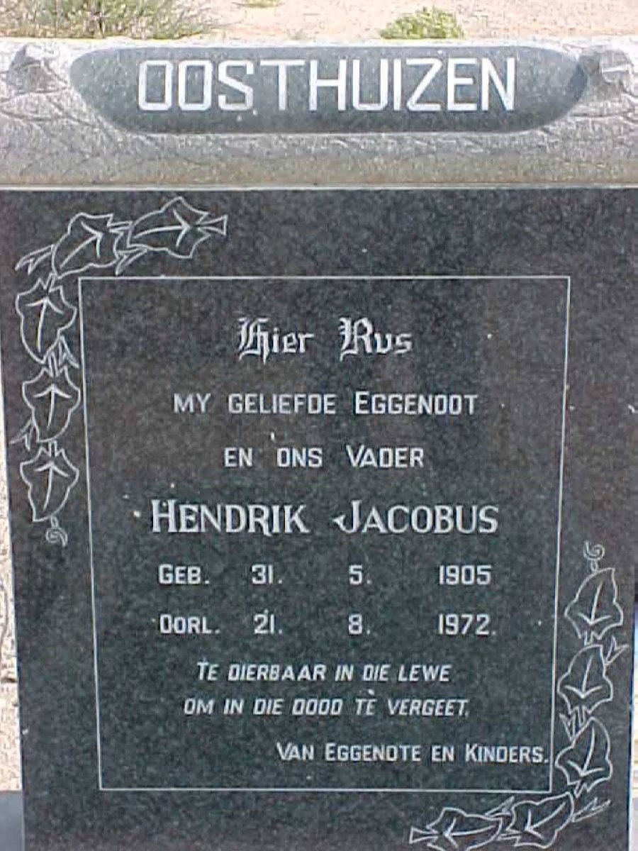 OOSTHUIZEN Hendrik Jacobus 1905-1972