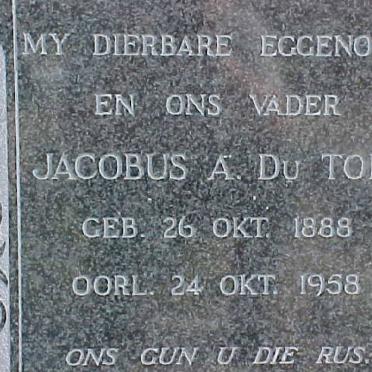 TOIT Jacobus A., du 1888-1958