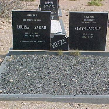 KOTZÉ Alwyn Jacobus 1911-1971 &amp; Louisa Sarah 1912-1977