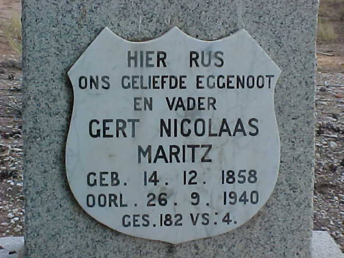 MARITZ Gert Nicolaas 1858-1940