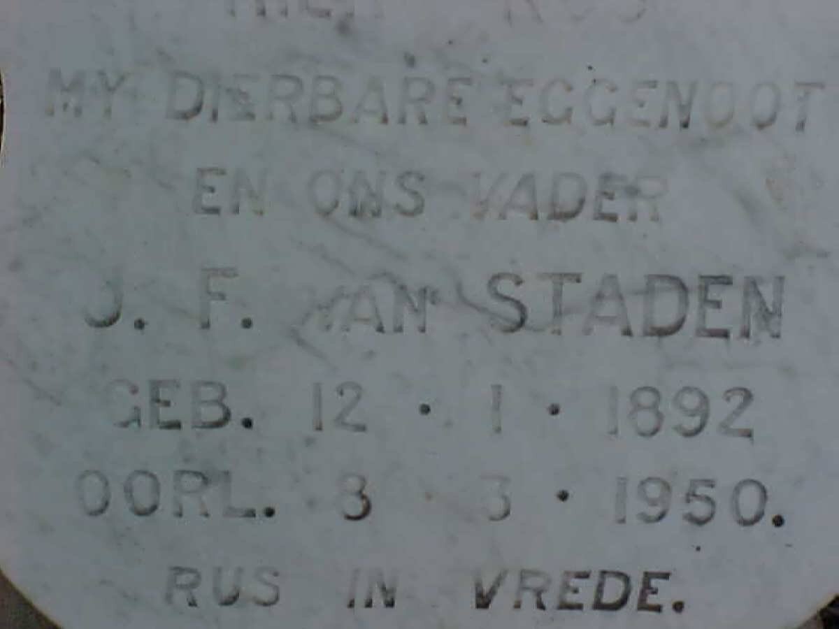 STADEN J.F., van 1892-1950