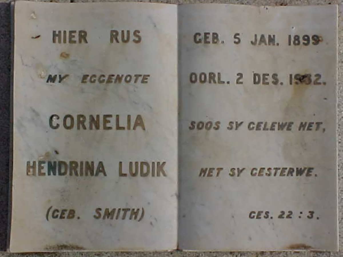 LUDIK Cornelia Hendrina nee SMITH 1899-1932