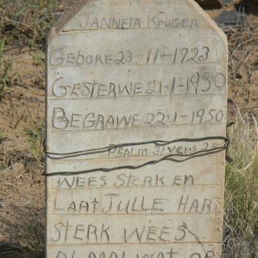 KRUGER Janneta 1923-1950