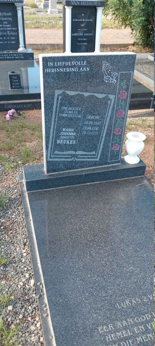 BEUKES Maria Johanna nee MARITZ 1933-2015