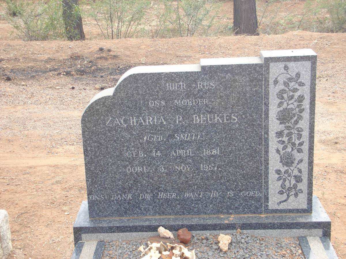 BEUKES Zacharia P. nee SMIT  1881-1957