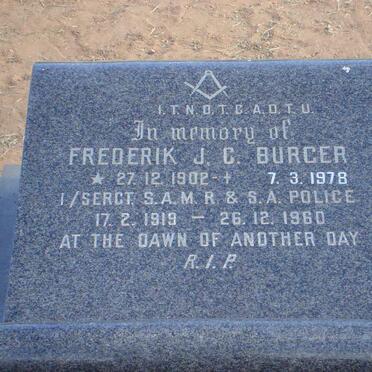 BURGER Frederik J.C. 1902-1978