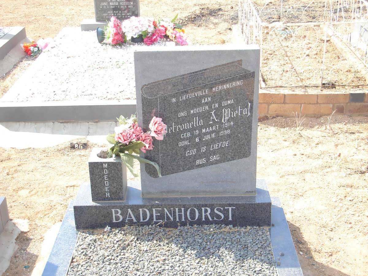 BADENHORST Petronella A. 1914-1998