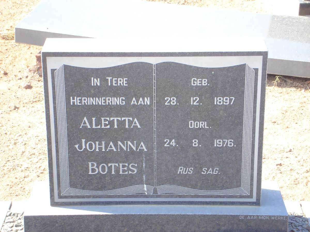 BOTES Aletta Johanna 1897-1976