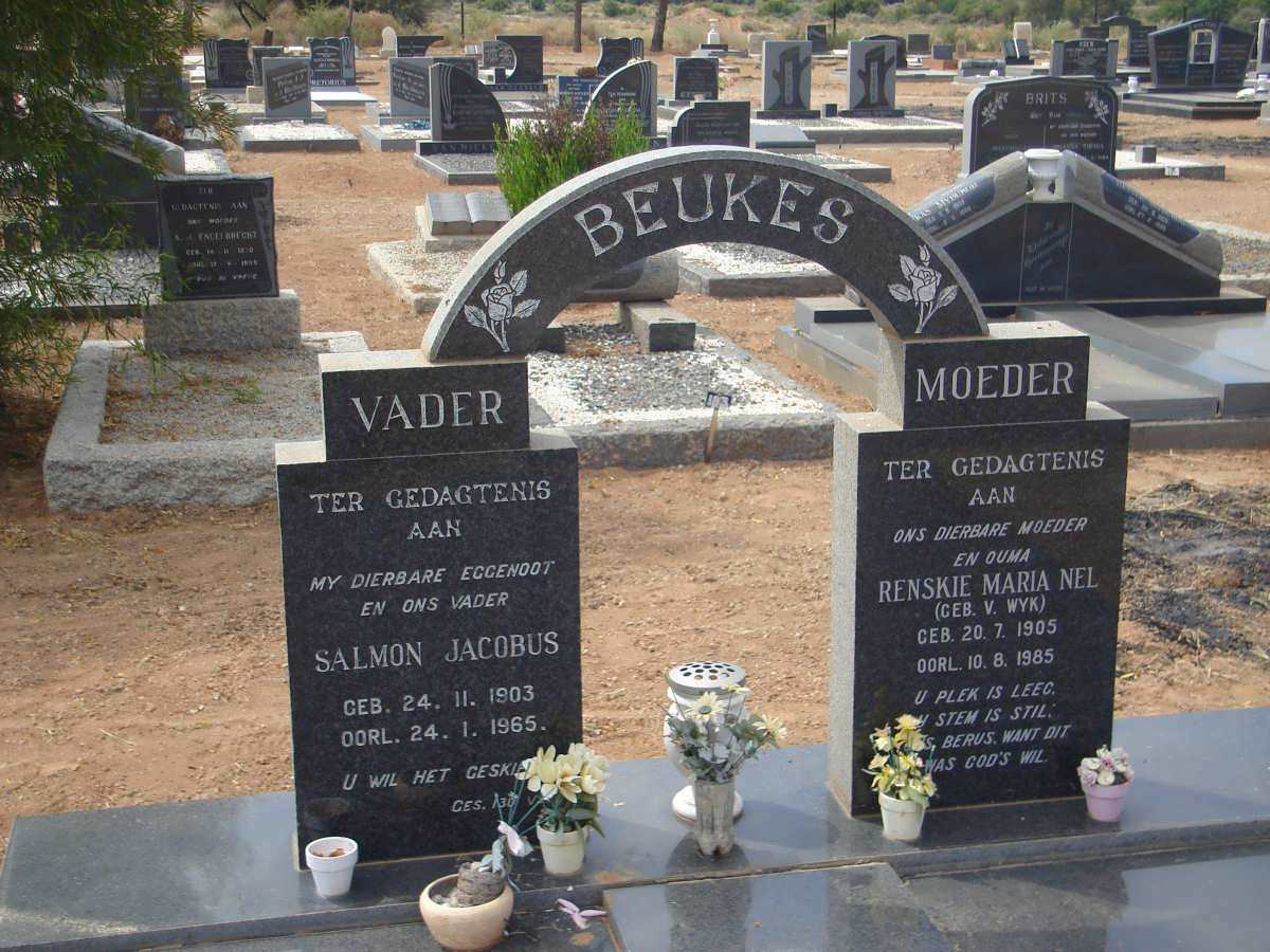 BEUKES Salmon Jacobus 1903-1965 &amp; Renskie Maria Nel nee VAN WYK 1905-1985