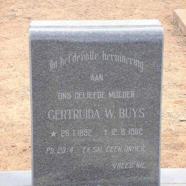 BUYS Gertruida W. 1892-1962