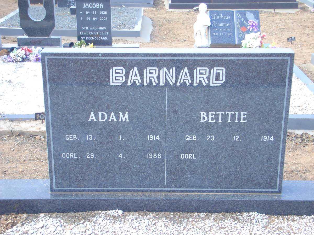 BARNARD Adam 1914-1988 &amp; Bettie 1914-