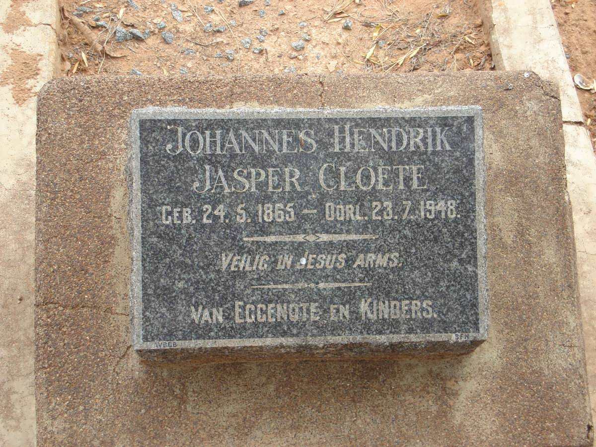 CLOETE Johannes Hendrik Jasper 1865-1948