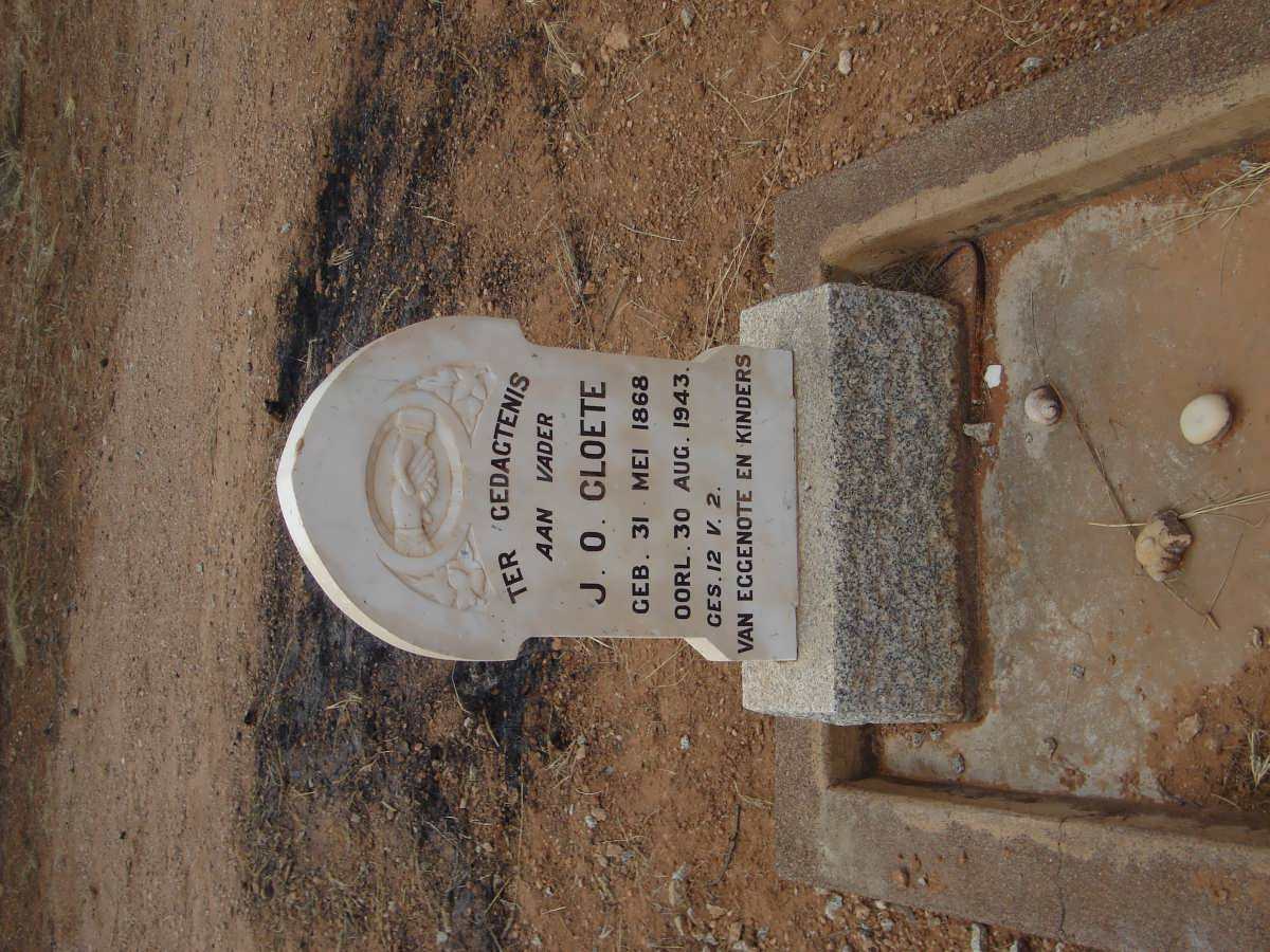 CLOETE J.O. 1868-1943