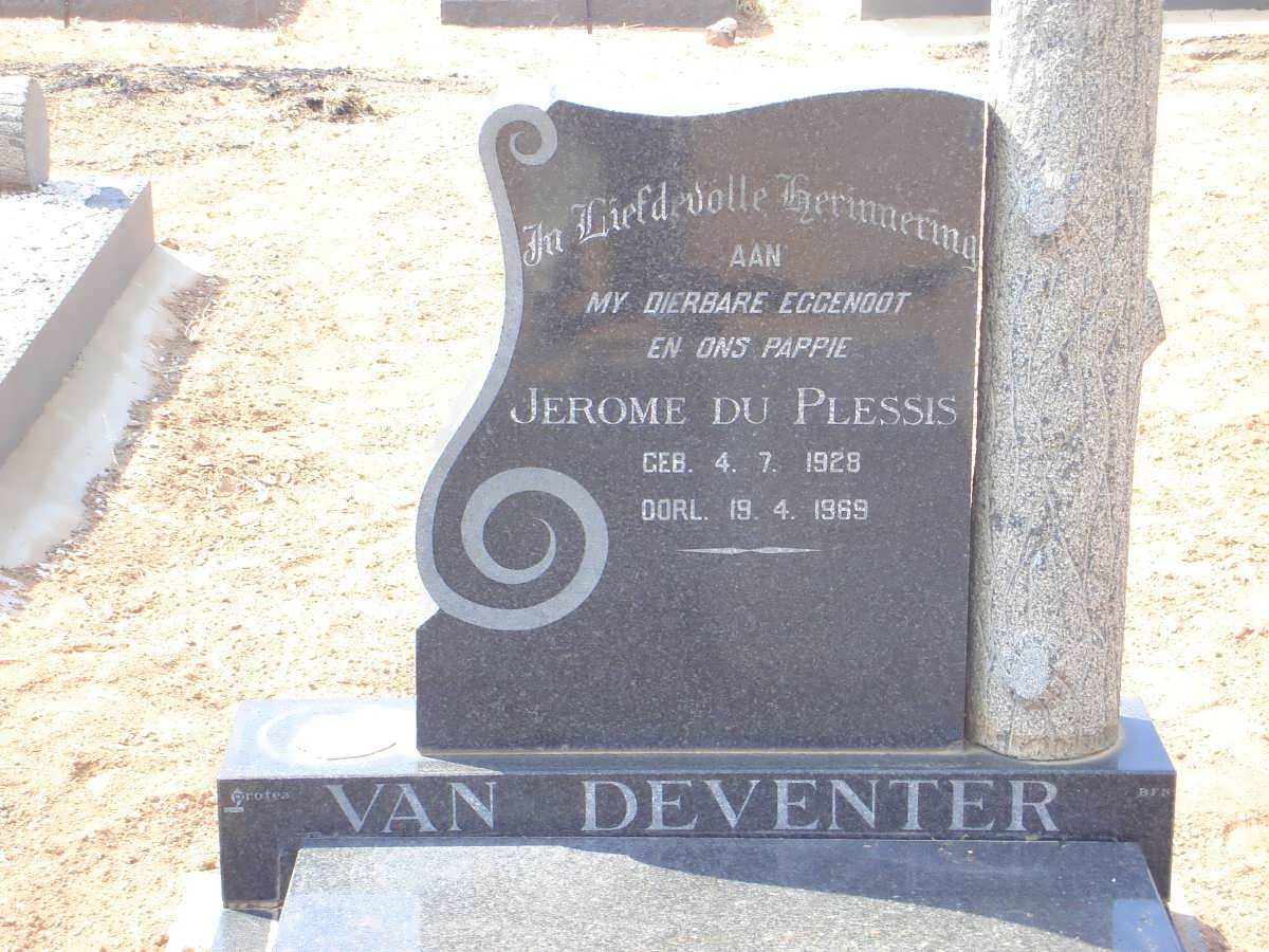 DEVENTER Jerome du Plessis, van 1928-1969