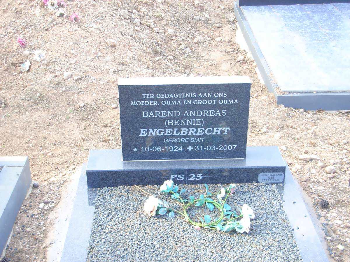 ENGELBRECHT Barend Andreas nee SMIT 1924-2007