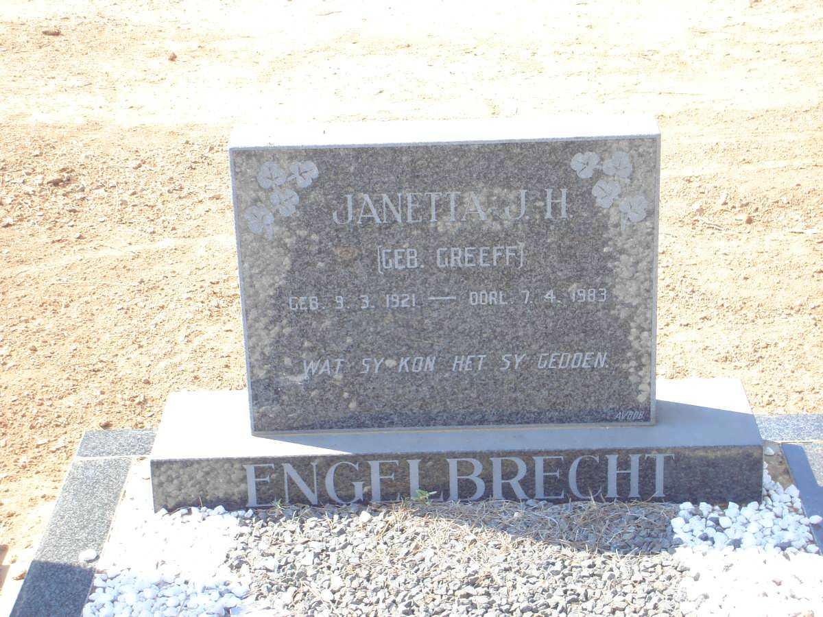 ENGELBRECHT Janetta J.H. nee GREEFF 1921-1983