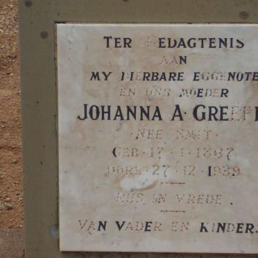 GREEFF Johanna A. nee SMIT 1867-1939