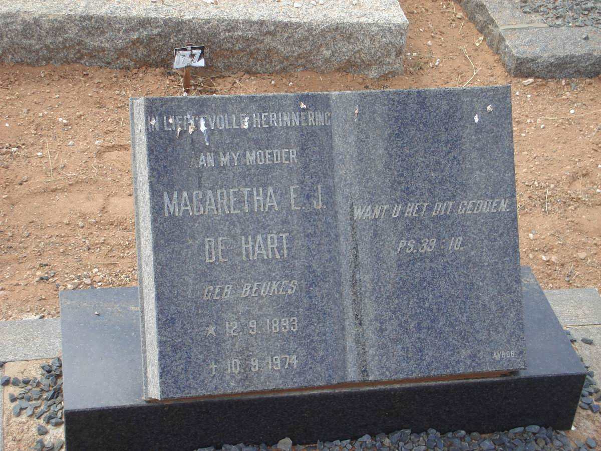 HART Magaretha E.J., de nee BEUKES 1893-1974