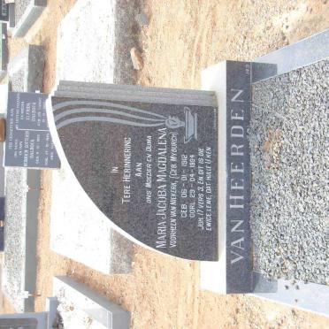 HEERDEN Maria Jacoba Magdalena, van formerly VAN NIEKERK nee MYBURGH 1912-1994