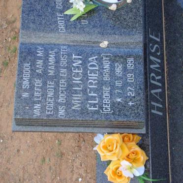 HARMSE Millicent Elfrieda nee BRANDT 1962-1991