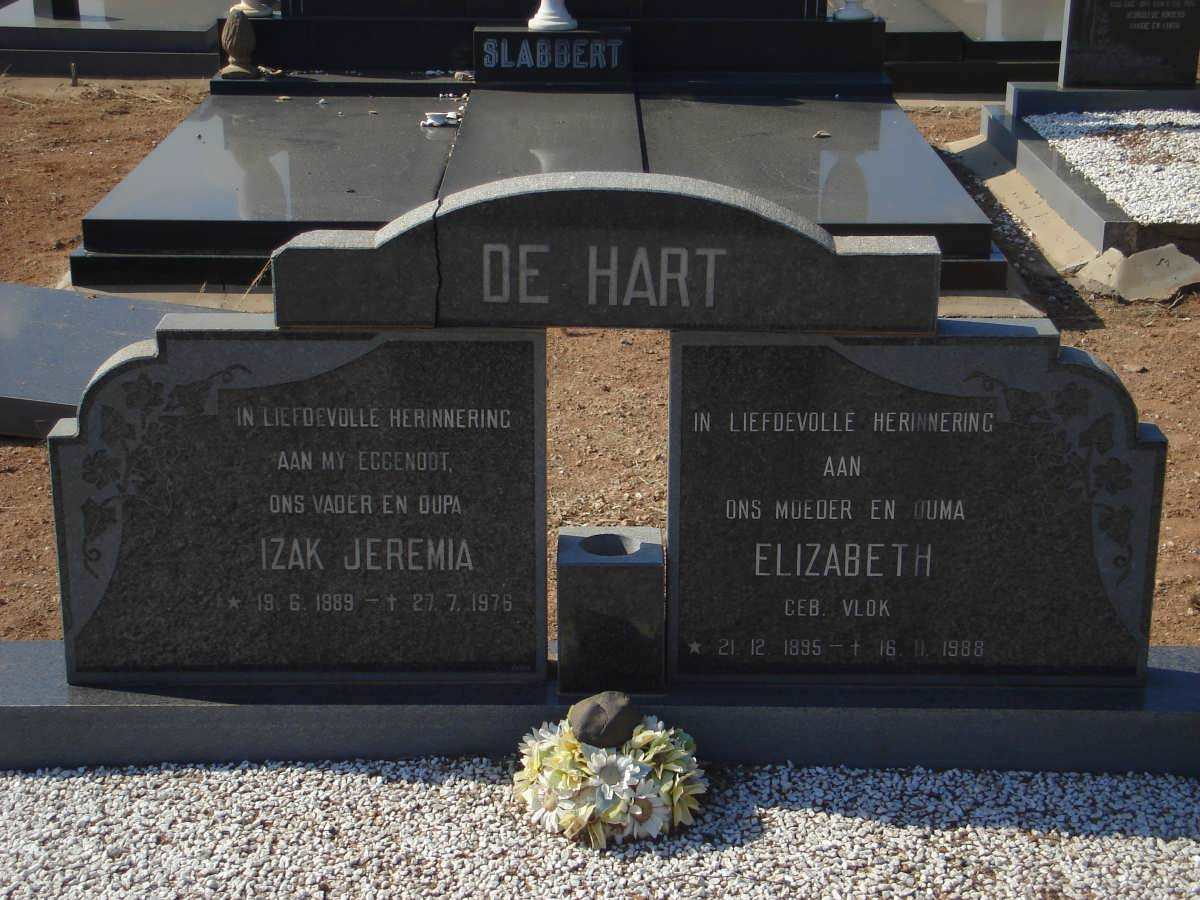 HART Izak Jeremia, de 1889-1976 &amp; Elizabeth VLOK 1895-1988