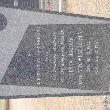 JACOBS Gerta nee V.D. WESTHUIZEN 1915-1965